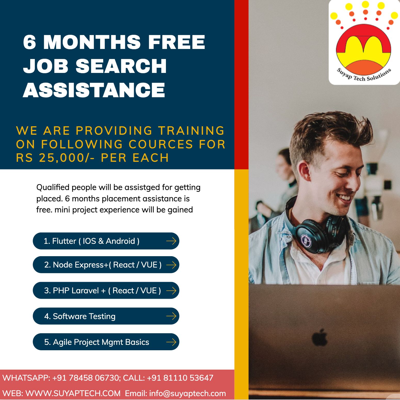 Training with Internship and 6 Months Free Job Search Assistance